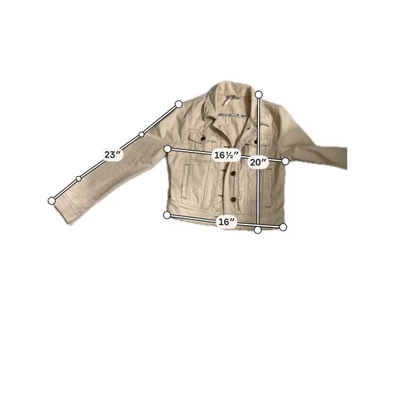 Free People Cream Denim Jacket Ivory Western Trucker Boho Festival - Picture 9 of 9